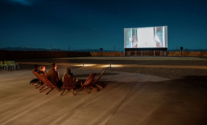 Frontier Drive Inn Movie screen with lodging Monte Vista Co